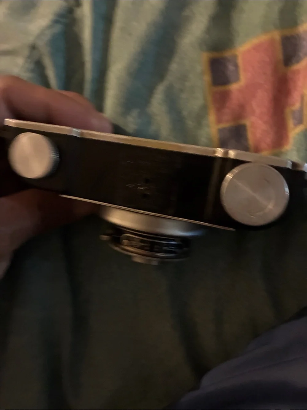 Etro Camera Lens with Silver Metal Body and Black Elements